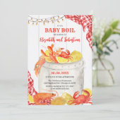 Crawfish Seafood Boil Baby Shower Invitation (Debout devant)