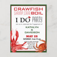 Crawfish Seafood Boil Fiançailles Photo Invitation