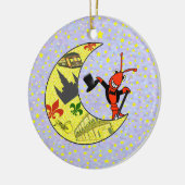 Crawfish Top Hat Crescent Moon Keramisch Ornament (Links)