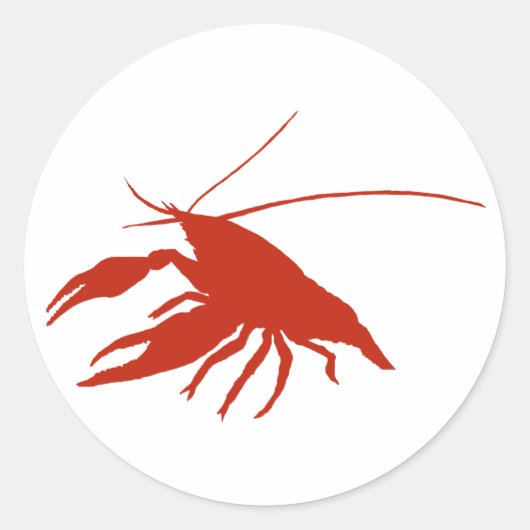 crawfish's　silhouette (Red) Ronde Sticker (Voorkant)