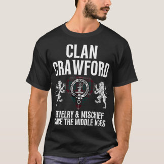 Crawford Clan Scottish Name Coat of Arms Tartan Fa T-shirt