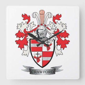 Crawford Family Crest Coat of Arms Vierkante Klok