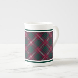 Crawford Family Tartan Maroon en Dark Green Pset Porselein Kop