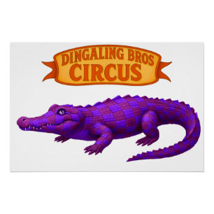 Crawford, geschilderde circus krokodil perfect poster