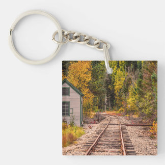 Crawford Notch Train Tracks Acrylische Sleutelhang Sleutelhanger