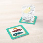 Crawford, painted circus crocodile kartonnen onderzetters (Insitu)