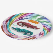 Crawford, painted circus crocodile papieren bordje (Gekanteld)