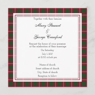 Crawford Schotse bruiloft Square uitnodiging