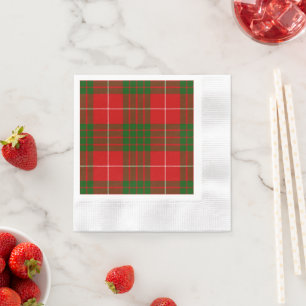 Crawford tartan red green plaid servet
