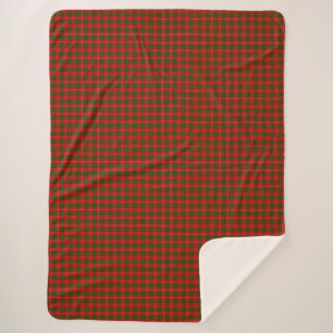 Crawford tartan red green plaid sherpa deken