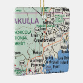 Crawfordville Florida Map Keramisch Ornament (Rechts)