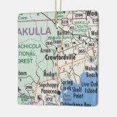 Crawfordville Florida Map Keramisch Ornament (Links)