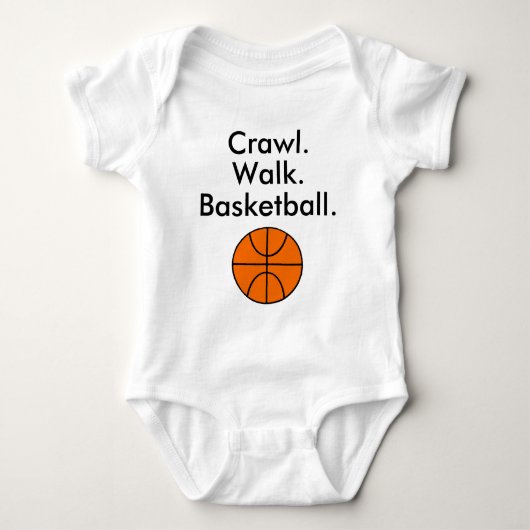 Crawl Walk Basketball Baby Bodysuit (Voorkant)