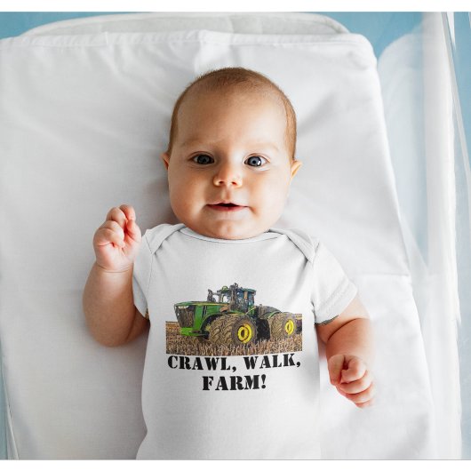 Crawl Walk Boerderij Funny Tractor Equipment Romper