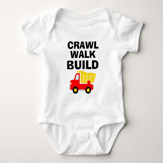 CRAWL WALK BUILD mignon body pour bébé constructeu (Devant)