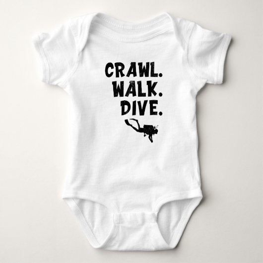 Crawl Walk Dive, Duiken Baby Romper (Voorkant)