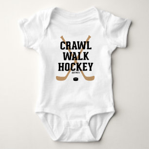 Crawl Walk Hockey Sticks and Puck Baby Romper