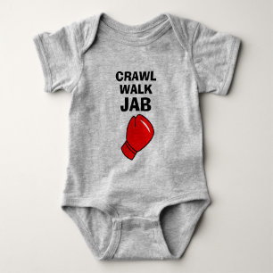 Crawl Walk Jab grappige toekomstige boxer baby bod Romper