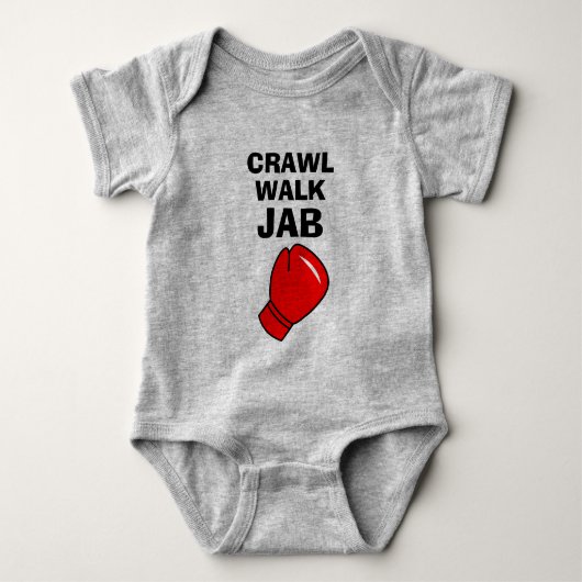 Crawl Walk Jab grappige toekomstige boxer baby bod Romper (Voorkant)