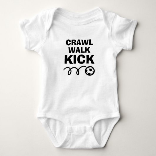 CRAWL WALK KICK body bébé drôle avec ballon de foo (Devant)