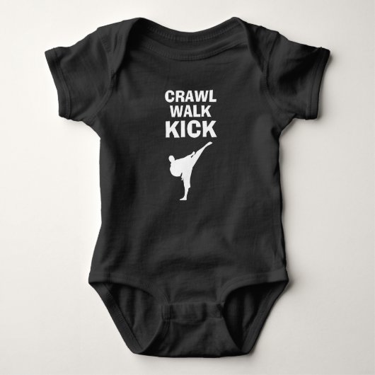 CRAWL WALK KICK grappige vechtsport baby lichaamsp Romper (Voorkant)