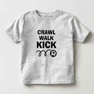 CRAWL WALK KICK voetbal sport t shirt voor peuter