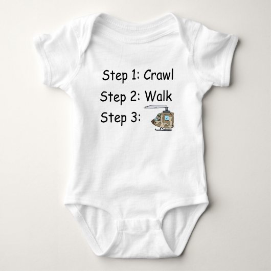 Crawl Walk Militaire Helikopter Piloot Baby Bodysu Romper (Voorkant)