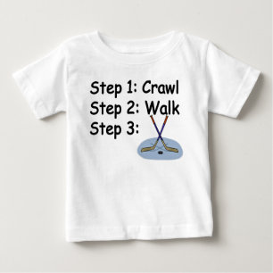Crawl, Walk, Play Hockey baby t shirt