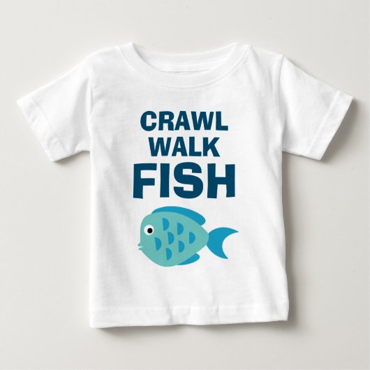 Crawl Walk Poisson mignon t-shirt bébé pour petits (Devant)