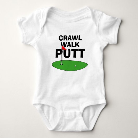 Crawl Walk Putt, schattig golfboardpak Romper (Voorkant)