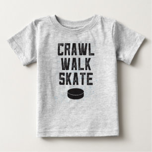 CRAWL WALK SCHAATS ijshockey baby t-shirt gift