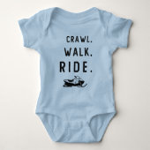 Crawl Walk Snowmobile Riding Snowmobiling Romper (Voorkant)