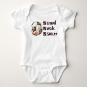 Crawl Walk Soccer Checklist Football Romper (Voorkant)