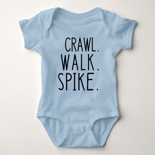 Crawl Walk Spike, Schattige Volleybal Baby Romper (Voorkant)