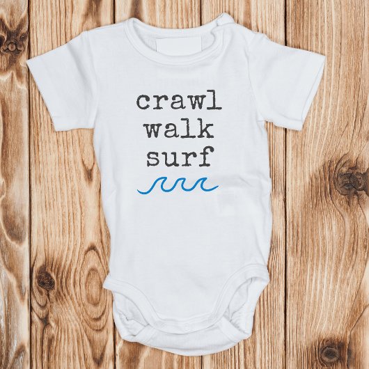 Crawl Walk Surf Beach Baby Pasgeboren GIft Romper