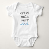Crawl Walk Surf Beach Baby Pasgeboren GIft Romper (Voorkant)