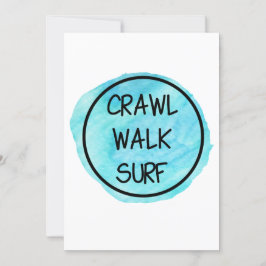 Crawl Walk Surf met Blauwe Ontwerp Kaart