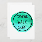 Crawl Walk Surf met groen ontwerp Kaart (Voorkant / Achterkant)
