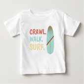 Crawl Walk Surf Retro  Blauw Surfboard (Voorkant)