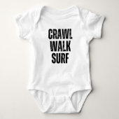 Crawl Walk Surf Summer Little surfer Baby Bodysuit (Voorkant)