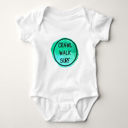 Crawl Walk Surf with Green Emblem Romper (Voorkant)