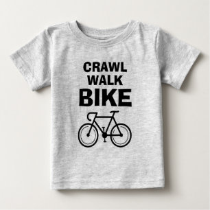 Crawl Walk Vélo mignon t-shirt bébé pour petits en