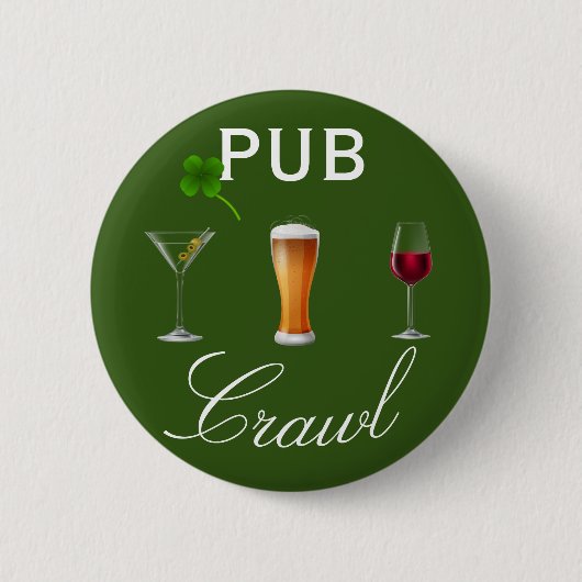 Crawlen Bierdag Drinken St. Patrick's Day Ronde Button 5,7 Cm (Voorkant)