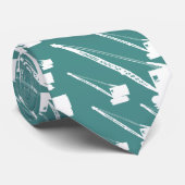 Crawler Crane Wit Silhouet uw kleur Stropdas (Opgerold)