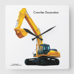 Crawler Excavator-afbeelding voor vierkant-muur-kl Vierkante Klok
