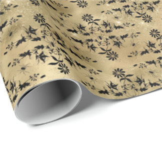 Crawly Spider Floral Halloween Patroon Cadeaupapier