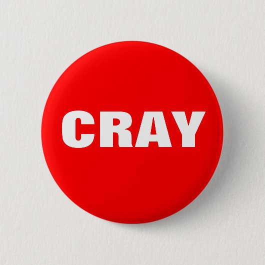 Cray in Red en White Ronde Button 5,7 Cm (Voorkant)