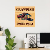 Crayfish Crawfish Wood Kijk Poster (Thuiskantoor)
