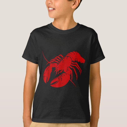 Crayfish Lobster Red Silhouette Crawfish Men Women T-shirt (Voorkant)