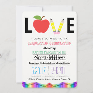 Crayola Rainbow Enseignant Invitation de graduatio